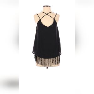 Collective Concepts Black Fringe Tank Top
